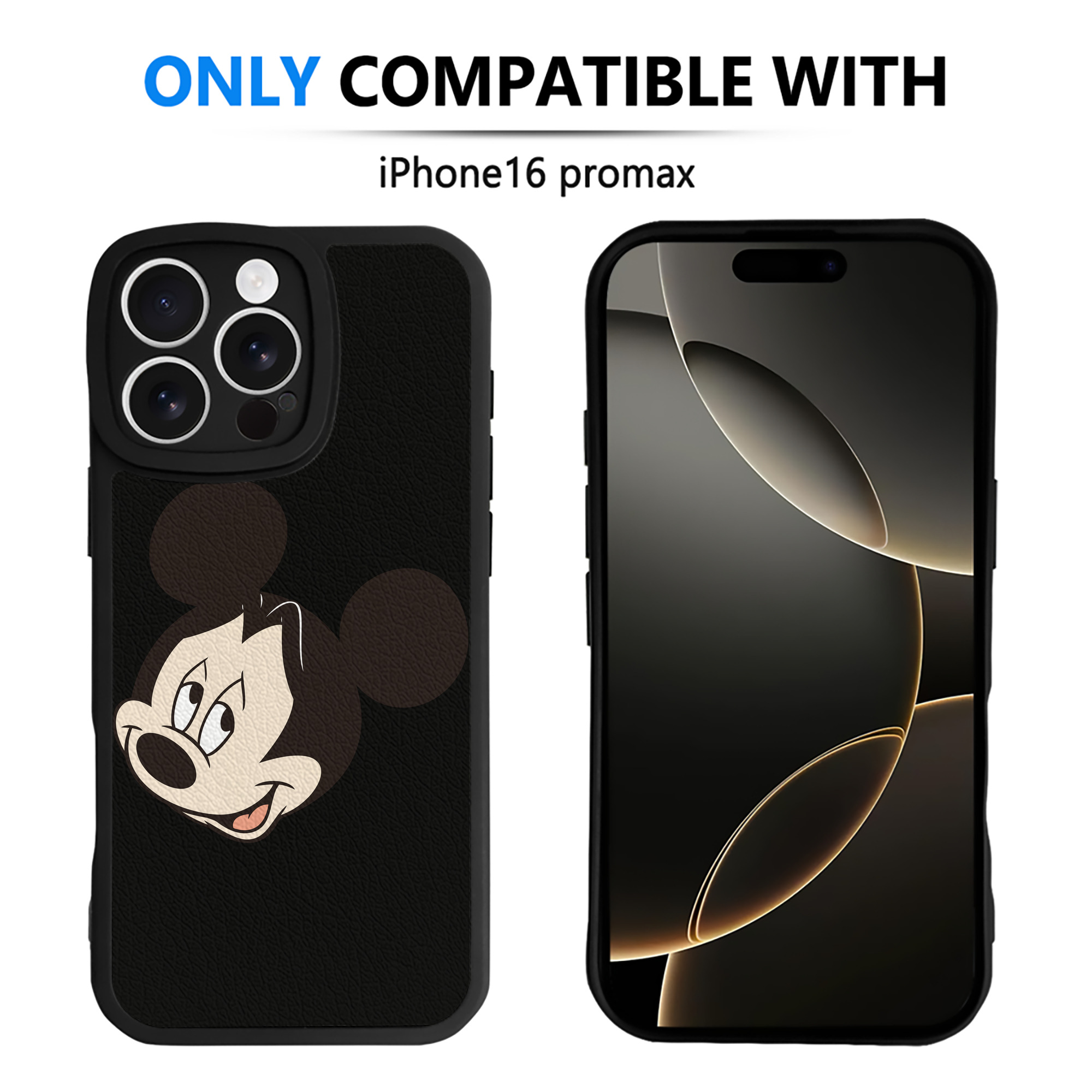 （画像用） ミッキーマウス Mickey Mouse 【iPhone 16シリーズ対応】シリコンスマホケース（レザー調） 材質：シリコン